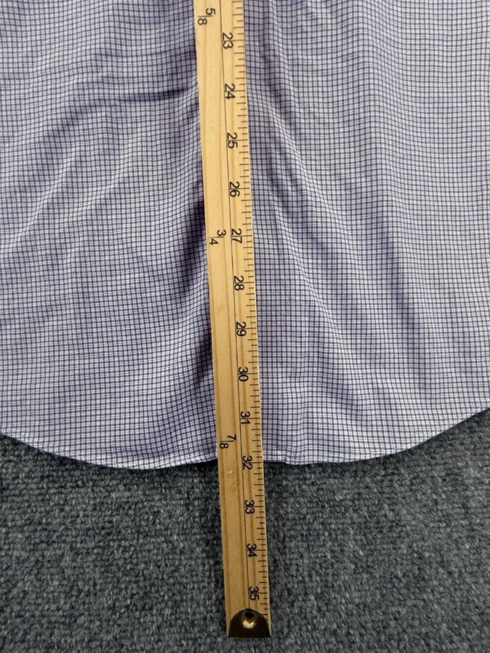 Brooks Brothers Non Iron Button Up Shirt Men Purple Check 17.5 32/33 Regent